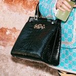 Gucci Black Crocodile Top Handle Bag