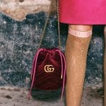 Gucci Burgundy GG Marmont Drawstring Bag