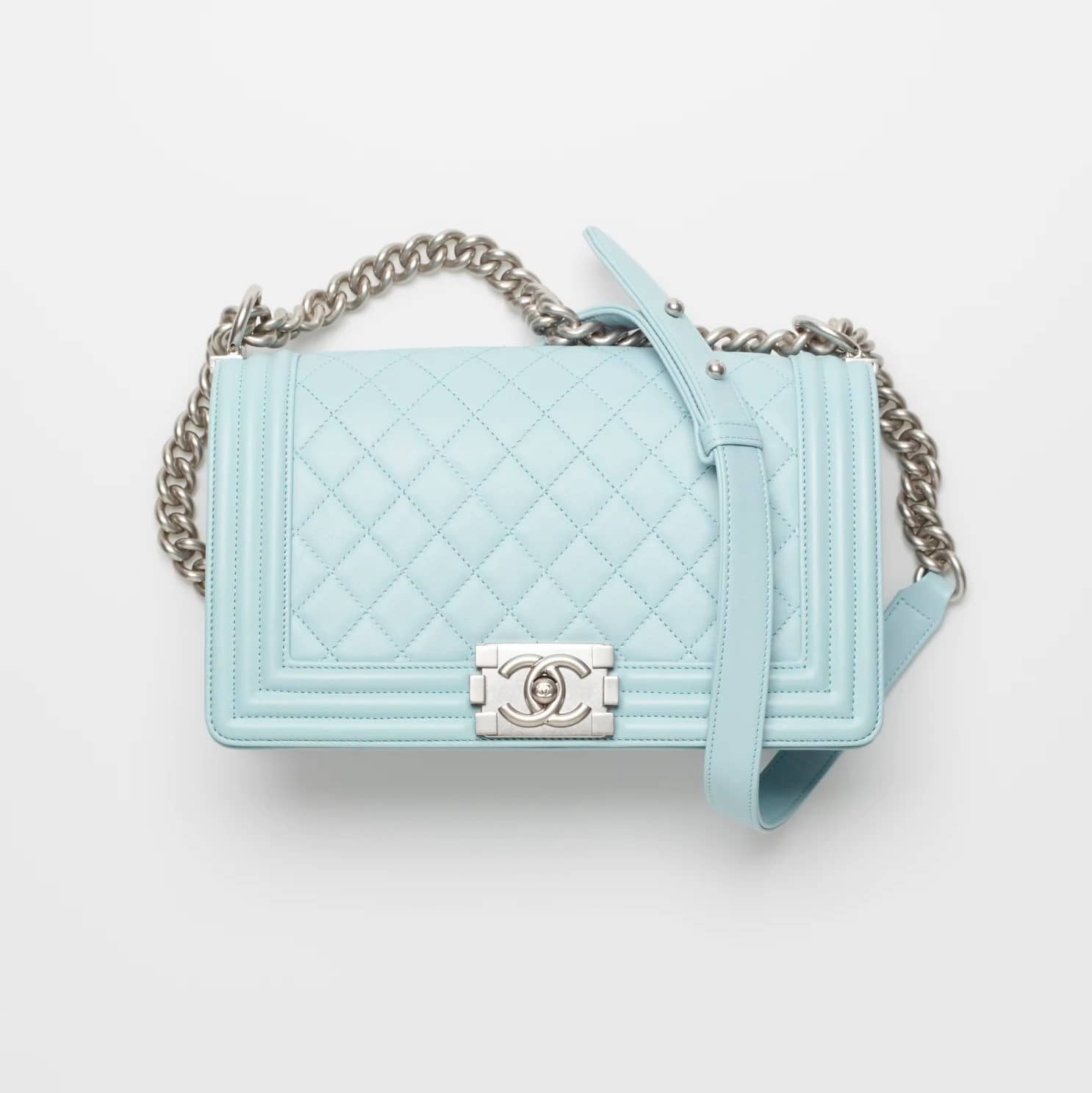 Chanel Boy Bag Light Blue Calfskin