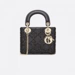 Dior Black Beaded Mini Lady Dior Bag