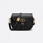 Dior Black Calfskin with Whipstitched Seams Medium Bobby Bag