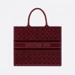 Dior Bordeaux Cannage Velvet Book Tote Bag