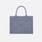 Dior Denim Blue Embroidered Small Book Tote Bag