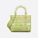 Dior Lime Toile De Jouy Medium Lady D-Lite Bag