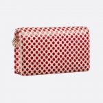 Dior White/Red Polkadot Lady Dior Clutch Bag