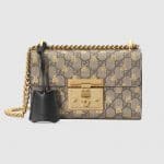 Gucci Bees Print GG Supreme Padlock Small Shoulder Bag