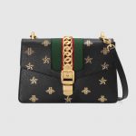 Gucci Black Sylvie Bee Star Small Shoulder Bag