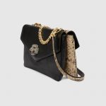 Gucci Black/Natural Python Medium Double Shoulder Bag