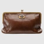 Gucci Brown Python Ophidia Clutch Bag