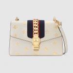 Gucci White Sylvie Bee Star Small Shoulder Bag