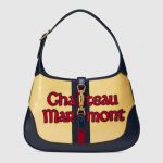 Gucci Yellow GG Patent Chateau Marmont Jackie Medium Hobo Bag