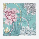 Hermes A L'Ombre Des Pivoines Silk TwillScarf 90