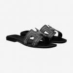 Hermes Noir Studded Oran Sandals