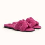 Hermes Oran Magenta Fur Sandal - Spring 2021