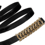 Hermes Black Porosus Crocodile Kara Belt